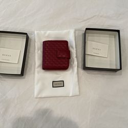 Red Leather Gucci Wallet
