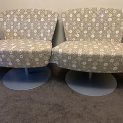 Two Guest room / bedroom 360 swivel accent chairs