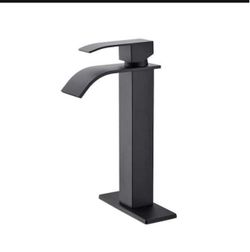 Matte Black Waterfall Vessel Sink Faucet