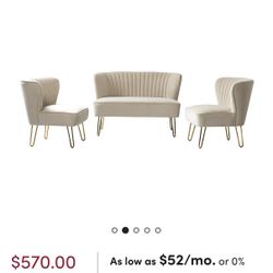 2 Side Chairs And Loveseat 