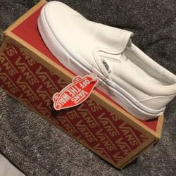 White Slide On Vans 