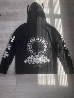 black chrome heart hoodie