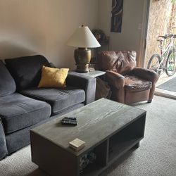 Couch/lg Loveseat N Leather Recliner
