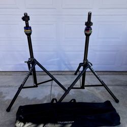 x2 Ultimate Support Heavy Duty Speaker Stands with x1Carrying Bag