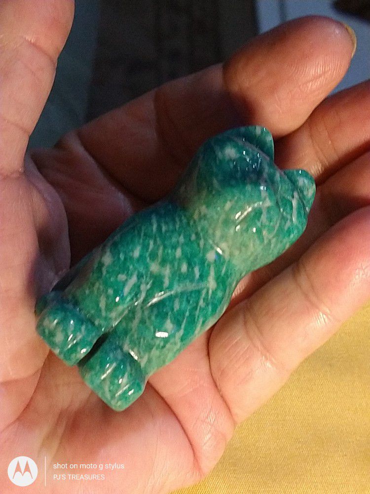 CHINA JADE* EXTRA LARGE, *CAT FIGURINE*/ *IF YOU'D LIKE TO KNOW THE MEANING *LOOK BELOW*. (*SJC-120552)