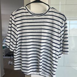 Universal Thread Navy and White Striped Tee
