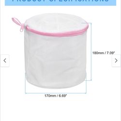 Cylinder Mesh Laundry Bags Bra Washing Bag for Underwear - green