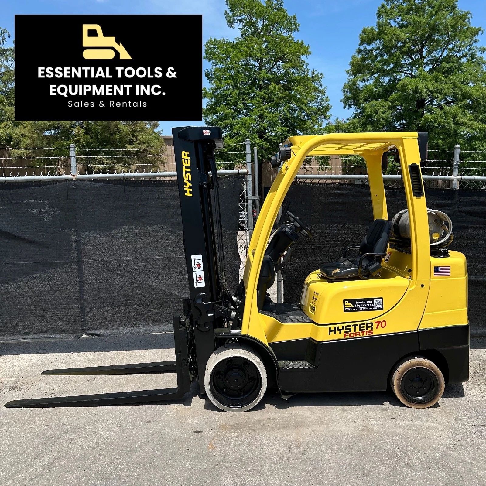 2017 Hyster S70FT Forklift 7,000lb 3-Stage Mast Propane Cushion 4-Way Shift
