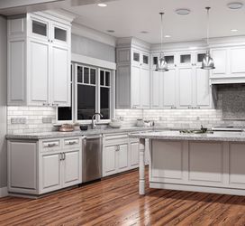 White shaker cabinets