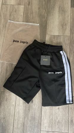 Palm Angels Track Shorts Black White Stripe