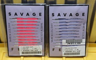 Savage X Fenty Fishnet Tights 2-Pack, Pink XS/S + Purple M/L, New in Package