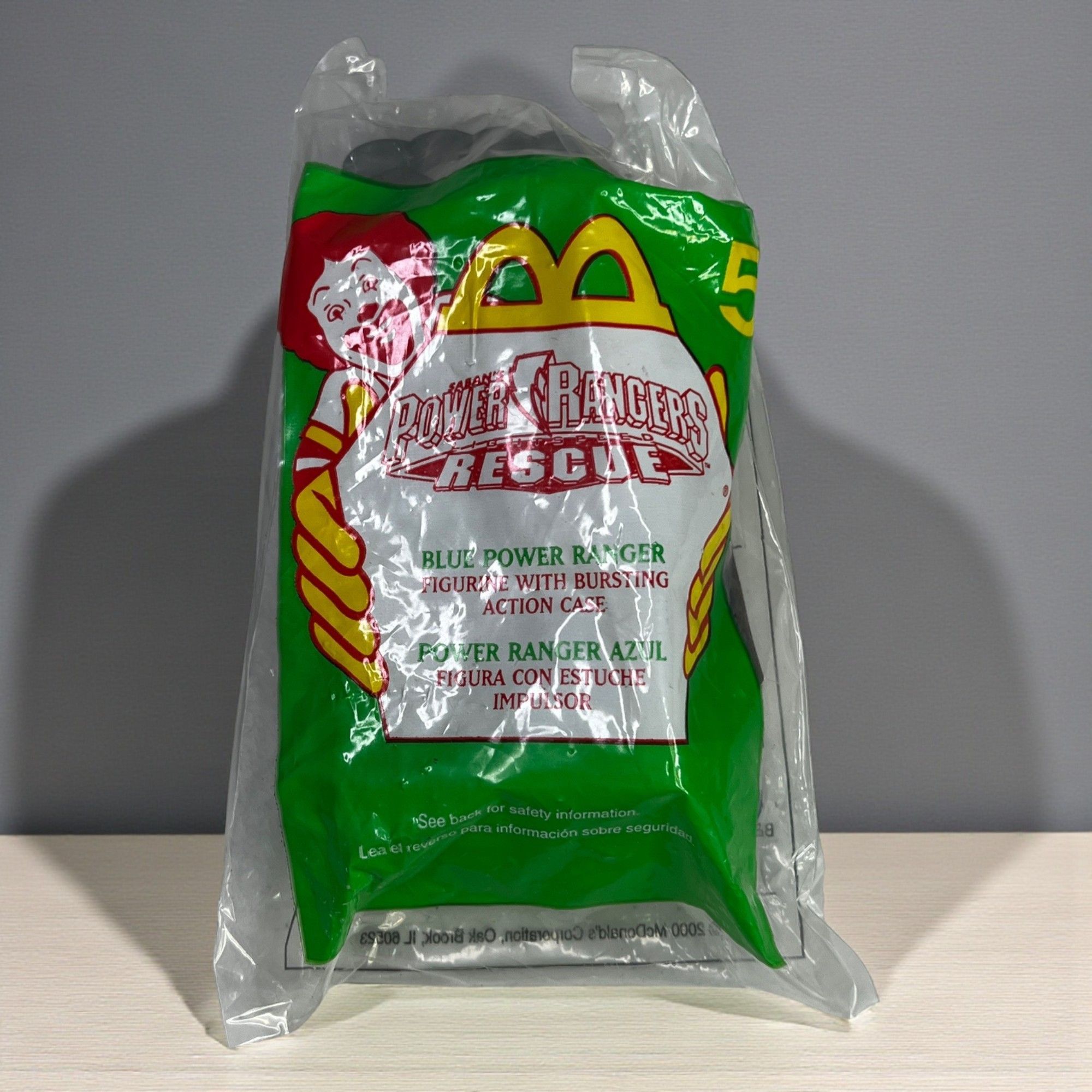 Vintage 2000 McDonalds Power Rangers Lightspeed Rescue Blue Figurine