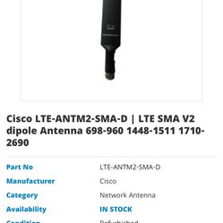 Cisco LTE-ANTM2-SMA-D | LTE SMA V2 dipole Antenna 698-(contact info removed)-1511 1(contact info removed)