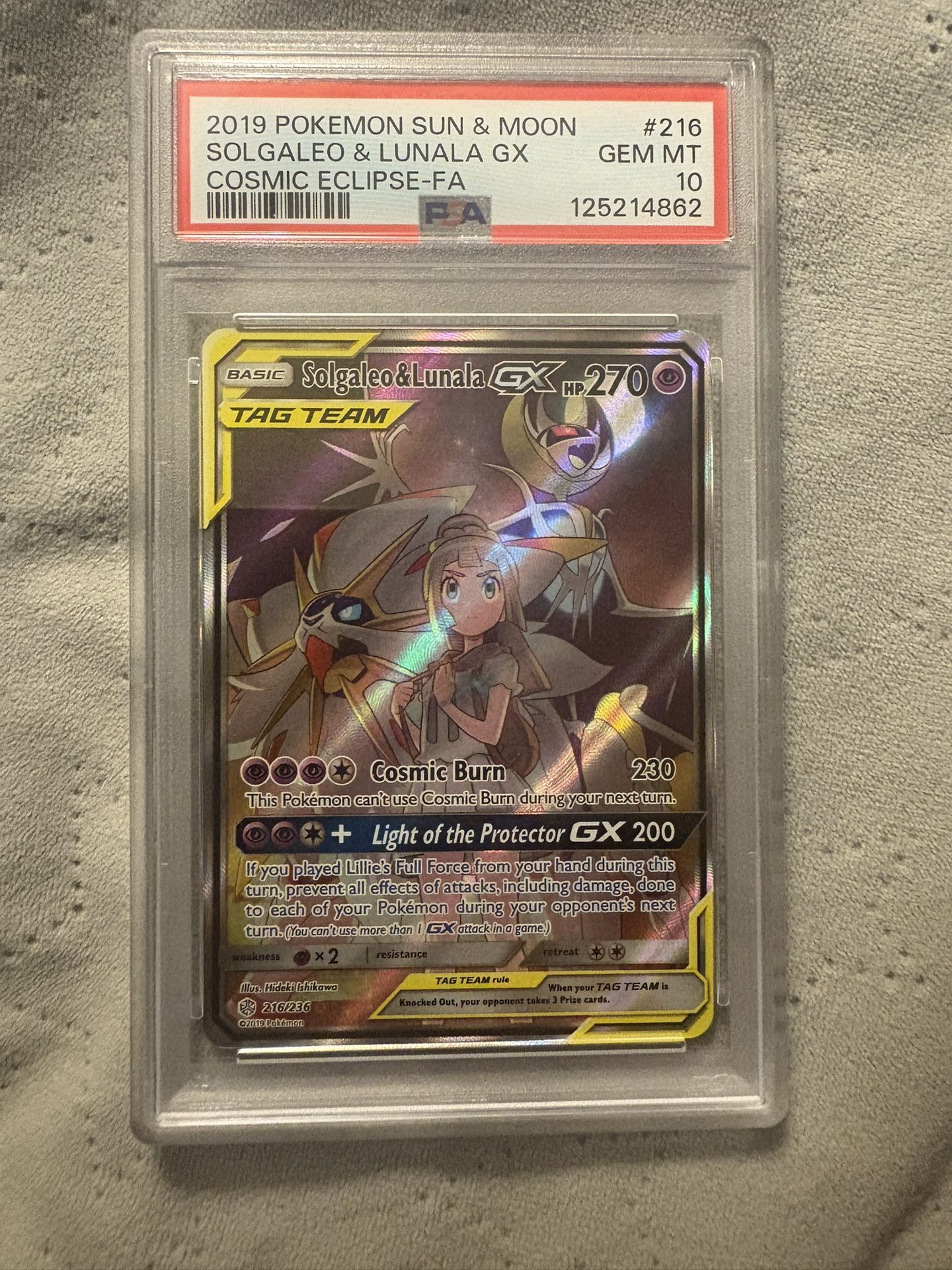 Solgaleo And Lunala GX #216 PSA 10