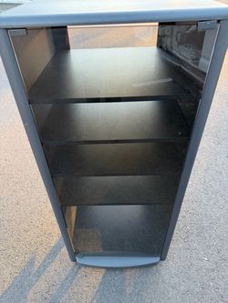Black media cabinet