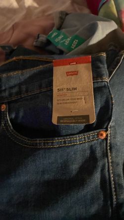 Levi's 511 Men Blue Slim Stretch Fit Denim Jeans Trousers Size  38x34