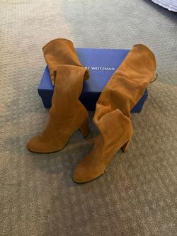 Stuart Weutzman over the knee tie boot