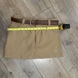 Khaki Mini Skirt with Brown Belt | Casual Chic | Women’s