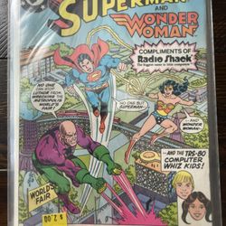 Superman And Wonder Woman vintage Comic DC 1982 Radio Shack