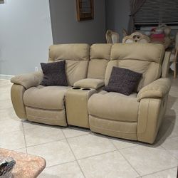 Reclining Faux Leather Sofa