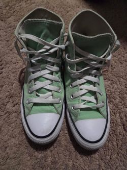Green Converse High tops- size 7 womens
