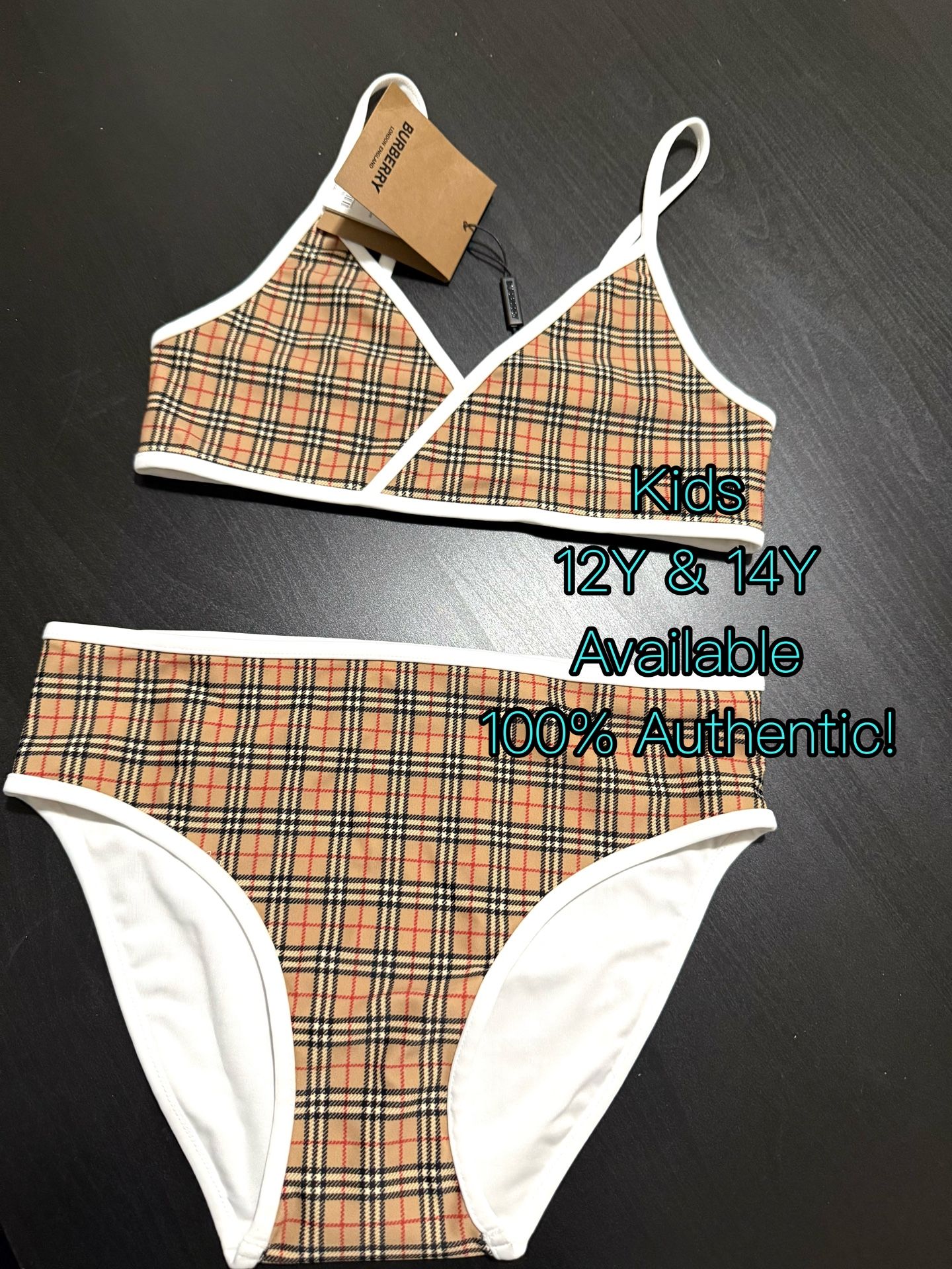Burberry Swimsuit Big Girls Kids Sz 12Y & 14Y