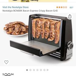 Nostalgia BCN6BK Bacon Express Crispy Bacon Grill
