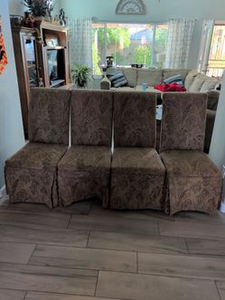 Set of 4 High-Back Upholstered Dining Chairs