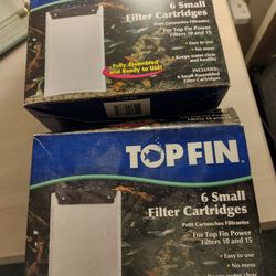 Brand New 2 Boxes  Top Fin 6  Small Filter Cartridges 6 In Each Box