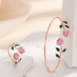 2pcs Flower Decor Jewelry Set
