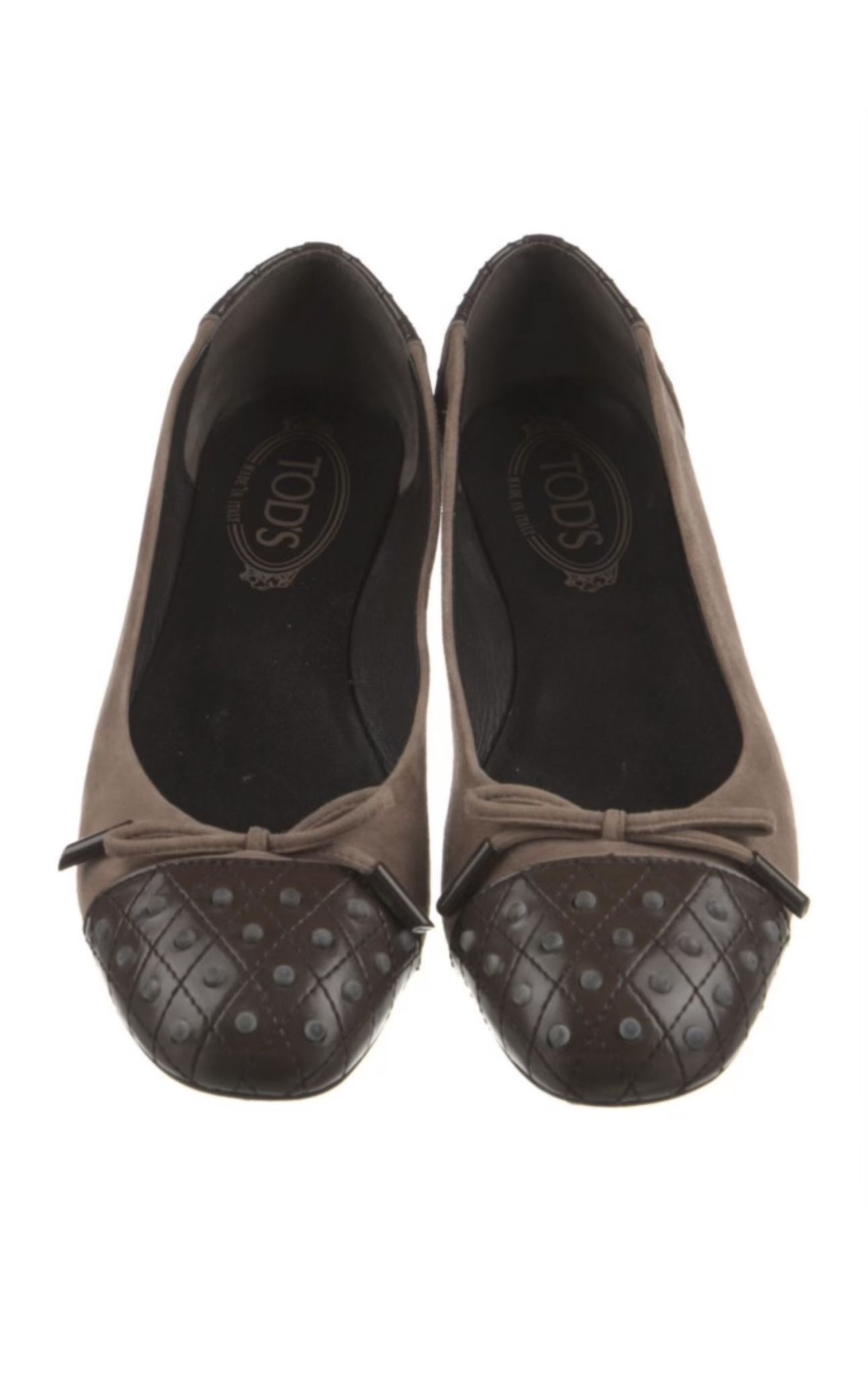 Tod's Suede Animal Print Ballet Flats