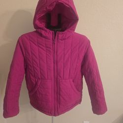 Womens Quilted  Hooded Jacket. Pink Size Xs