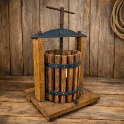 Antique Wood Fruit / Cider Press Early 1900s Primitive Farm Kitchen Tool Rare