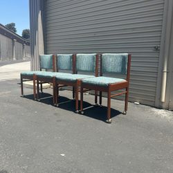 MCM Teak Rolling Chairs