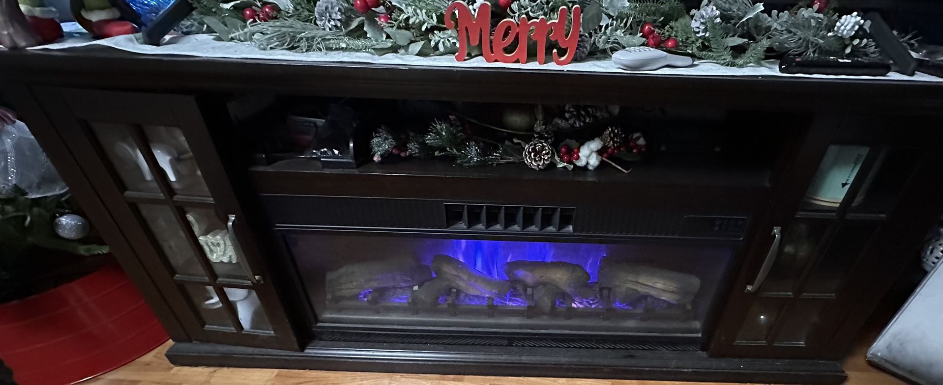 Media Center With Fireplace W/Controller