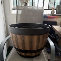 wine barrel large planter
