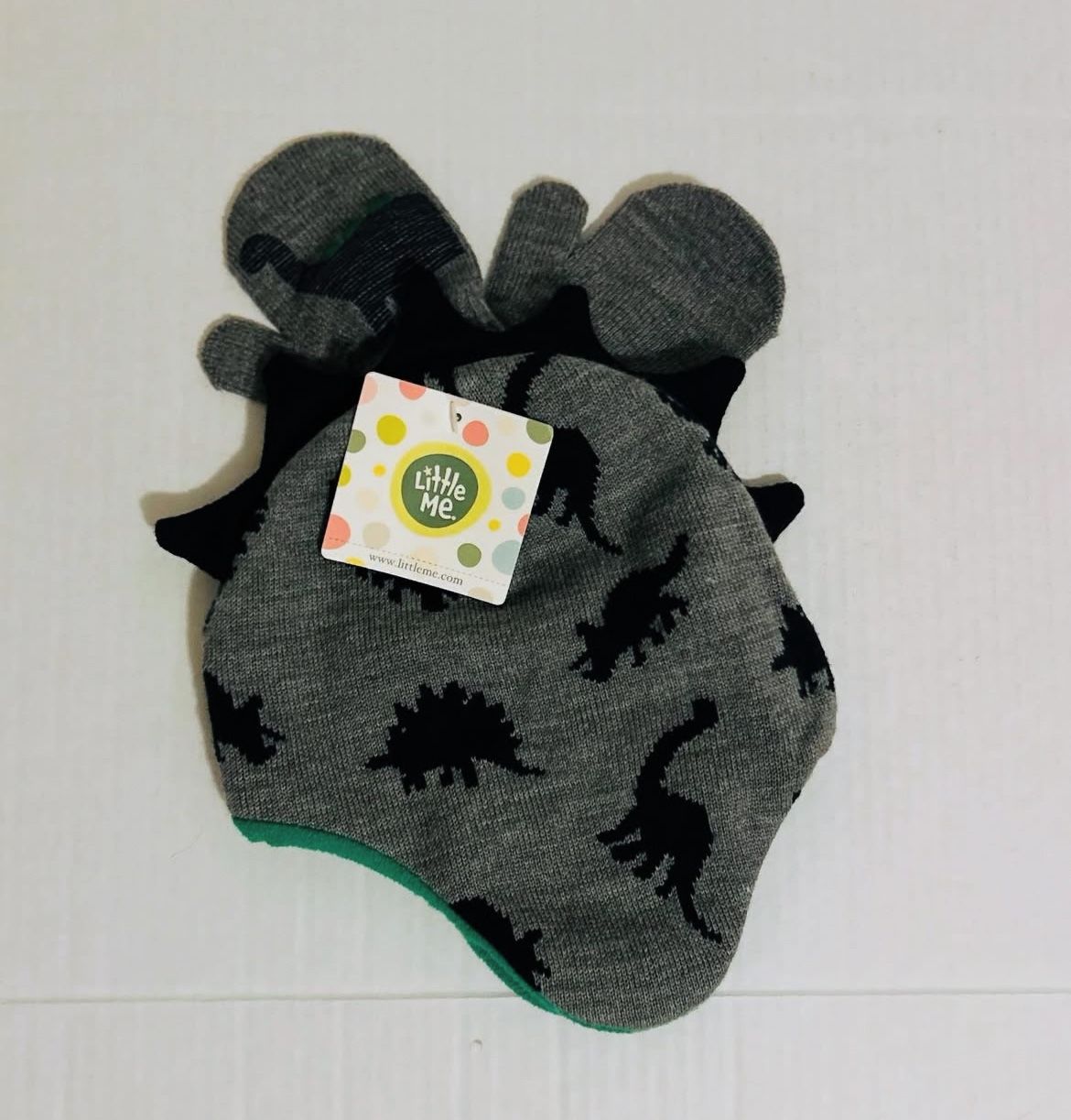 Little Me Toddler Boys Dino Hat and Mittens 2pc Set Size 12M-24M