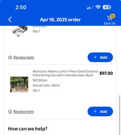 Mainstays Albany Lane 5-Piece Steel Patio Dining Set