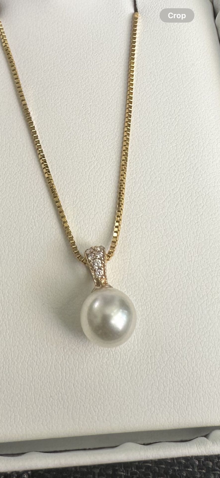 BLACK FRIDAY SALES! Na a Hoku Pearl Factory rare Akoya green pearl set in 14k yellow gold pave’ diamonds pendant with adjustable chain. 