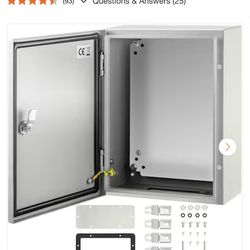 Electrical Enclosure 16 in. x 12 in. x 6 in. NEMA Waterproof Junction Box Steel with Mounting Plate for Outdoor Indoor