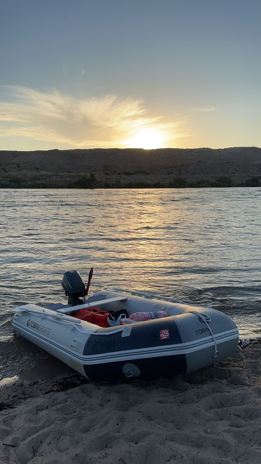Tobin Sports Inflatable Boat With 6HP Evinrude Outboard