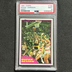 1981 Topps Magic Johnson Psa 9 Mint Los Angeles Lakers Hof🔥🔥🔥