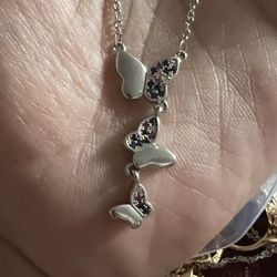 Butterfly Necklace Sterling Silver 