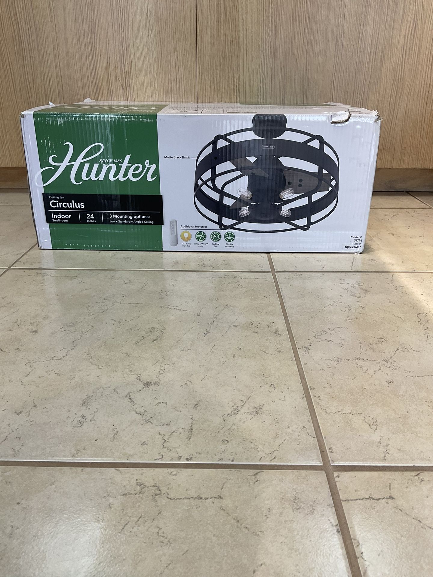24” HUNTER CIRCULUS INDOOR SMALL ROOM CEILING FAN.