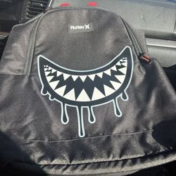 New Black Backpack With Pink Stripes 