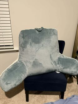 Mainstays Faux Fur Plush Bedrest Pillow, Specialty Size, Gray, Cozy Lounge Support