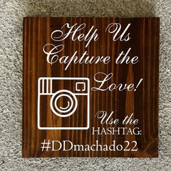 Wooden Hashtag Sign