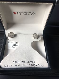 Sterling silver diamond earrings