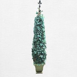 French 5ft Topiary Wirh Fleur De Lis Iron Top