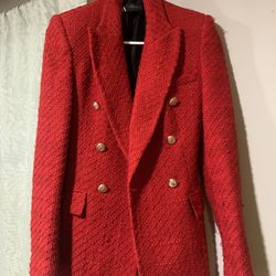 Zara Red Blazer Jacket 